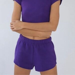 TNA Size XS‎ Purple Pull On Cotton Lounge Athletic Shorts